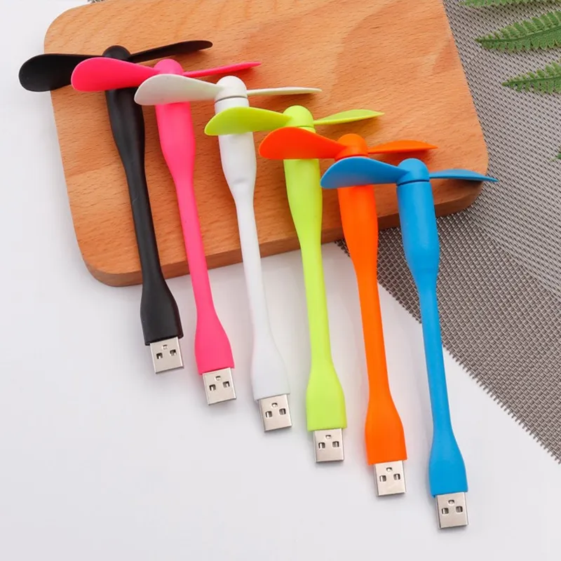 Flexible Bendable Cooling Fan Laptop PC AC Charger Portable Hand Fan Computer Summer Gadget Mini USB Fan