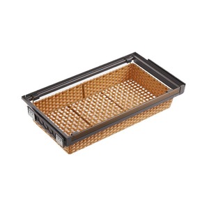 Cooper Glass Latte PVC Rattan Storage <b>Basket</b> Rectangular Durable Clothes Organizer <b>Wardrobe</b> Drawer Pull-out - Product Image 3