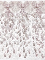 Tissu en dentelle brodée de fleurs 3D perlées et pailletées, grande fleur rose en tulle pour robes de soirée et robes de mariée