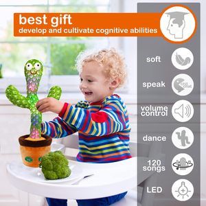 Parler chantant imitant Cactus en peluche lumière LED bébés tout-petits enfants jouets interactifs - Product Image 3