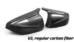 Miễn phí vận chuyển MRD cho Infiniti Q50 Q60 V2 M Style Ốp gương chiếu hậu xe hơi bằng sợi carbon, kiểu tổ ong đen - Product Image 3