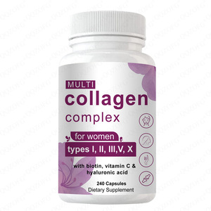 Multi-collageen beautyproducten voor vrouwen & mannen, 240 <span class=keywords><strong>capsules</strong></span> met gehydrolyseerde proteïnepeptiden, biotine & hyaluronzuur - Product Image 5