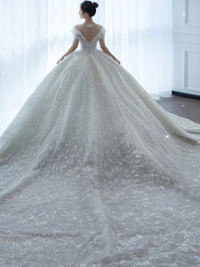 Abito da <span class=keywords><strong>sposa</strong></span> di lusso 2026 Princess Sexy con perline di cristallo, in tulle a sbuffo, bianco, per donne in gravidanza, abito di alta gamma con strascico - Product Image 5