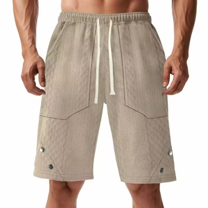 American summer men's casual <b>shorts</b> heavy loose breathable jacquard simple casual five-point pants - Product Image 6