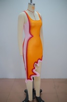 Nouvelles robes élégantes et sexy pour femmes, style printemps-été, couleur contrastée, design irrégulier, sans manches, moulante, pour les soirées