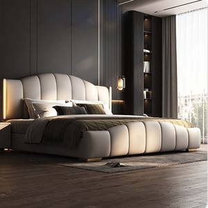 Роскошный Современный Высококачественный стиль простой принцессы с двойным листом сосны каркас для спальни мягкие кровати - Product Image 2