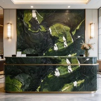 Dalles de marbre vert avocat foncé de luxe naturel, polies, de qualité supérieure, pour décoration murale moderne de salon et crédence TV