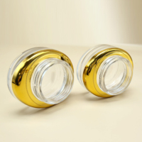 Pot en verre avec couvercle doré Homay de luxe rond transparent 30g 50g pour emballage de soins de la peau crème de luxe pour le visage crème cosmétique