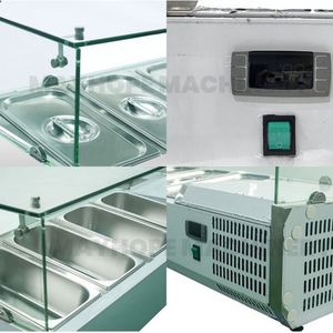 <span class=keywords><strong>Comptoir</strong></span> de préparation pour salades, table de travail compacte, table de préparation pour sandwichs de type Subway, réfrigérateur <span class=keywords><strong>à</strong></span> pizza avec plateau en marbre, vente de buffet - Product Image 5