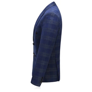 Costume à <span class=keywords><strong>carreaux</strong></span> pour <span class=keywords><strong>homme</strong></span> <span class=keywords><strong>Blazer</strong></span> croisé de haute qualité Ensemble 3 pièces <span class=keywords><strong>Blazer</strong></span> slim pour mariage Veste manteau pantalon Gilet - Product Image 5
