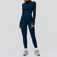 Femmes automne et hiver décontracté tout match costume fermeture éclair coupe-vent chaud Plus velours costume course en plein air Fitness costume