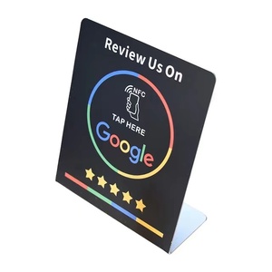 Base de Exhibición NFC de Acrílico de 13.56mhz, 100*90*50cm, con Impresión Personalizada, NTAG 215, 504 Bytes, para Reseñas de <span class=keywords><strong>Google</strong></span>, Placa Adhesiva de PVC para Tarjetas NFC - Product Image 1