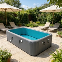 Piscine gonflable rectangulaire robuste Igopool, piscine gonflable à structure Drop Stitch, grande piscine gonflable en PVC pour le plaisir en famille