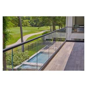 Pratico Design di Ringhiera in Vetro per Scale/Balconi con Profilo a U in Alluminio - Product Image 2