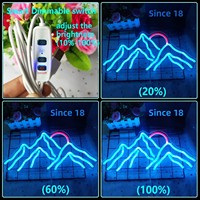 Lampu LED Neon Lanskap Biru/Pink Berwarna Neon, Tahan Air IP65, Lampu Gantung, Latar Belakang Siaran Langsung Influencer, Dekorasi Natal Pernikahan, Toko