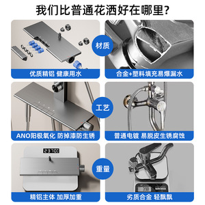 Aluminum Alloy <b>Shower</b> Set YM-4302 Rainfall Massage With Temperature Control For Bathroom - Product Image 2