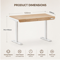 Bureau d'ordinateur électrique réglable en hauteur pour le travail à domicile, utilisation avec ordinateur portable, montage facile, construction durable résistante à l'eau