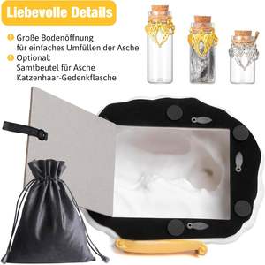 HENTOL <strong>Cat</strong> <strong>Urn</strong> with Angel Wings Made of Resin Engraving Your Pet's Name Date &amp; Quote - Product Image 3