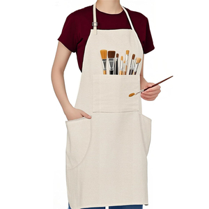 <span class=keywords><strong>Tablier</strong></span> de peintre en toile de coton biologique naturel avec 3 poches, personnalisable, réutilisable, réglable, sans manches, <span class=keywords><strong>pour</strong></span> <span class=keywords><strong>la</strong></span> cuisine - Product Image 1