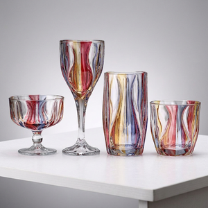 Bicchiere da Vino Cinese Dipinto a Mano con Tecnica <span class=keywords><strong>Sgraffito</strong></span>, Tazza per Bevande Fredde, Bicchiere per Acqua, Ciotola per Gelato 401-500ml - Product Image 4