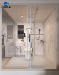 Bagno Modulare Tutto in Uno con WC e Cabina Doccia con Vetro in Tessuto - Product Image 2
