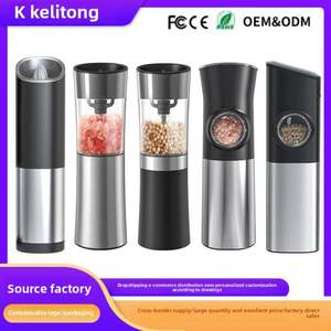 Molinillo de pimienta eléctrico recargable transfronterizo, fábrica de acero inoxidable, molinillo de pimienta negro automático, producto de plástico para el hogar - Product Image 5