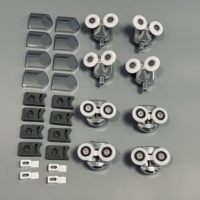 Kit de rouleaux de porte de douche en acier à double poulies supérieures modernes pour porte en verre de salle de bain porte coulissante