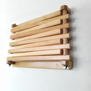 Stendibiancheria in Legno Autoportante Salvaspazio, Stendino con Cesto, Porta Asciugamani in Legno Massiccio - Product Image 6