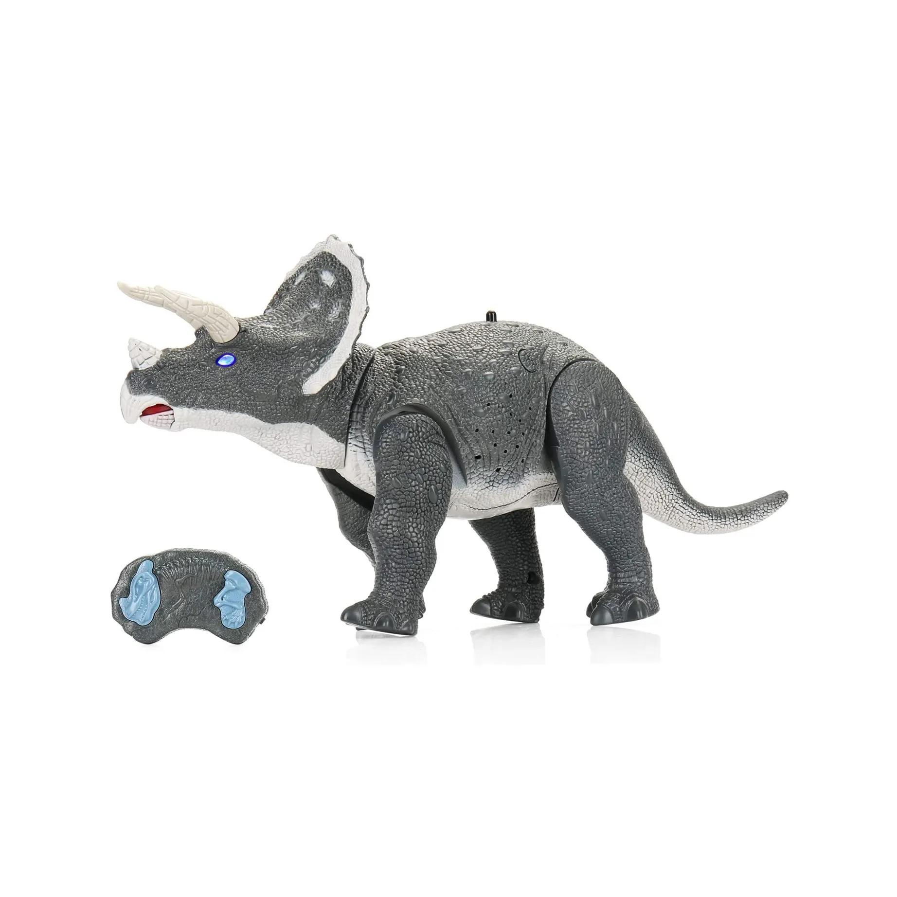 リモコントリケラトプス恐竜ロボット14ロング、スピーカーと光る目を備えた電子玩具、子供のためのウォーキングディノ