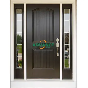 2024 exterior fiberglass door modern entrance double door walnut wooden door exterior