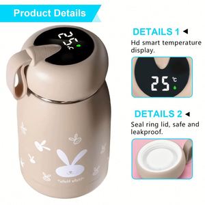 Thermos pour bébé de 320 ml, tasse à isolation sous vide en acier inoxydable, bouteilles d'eau pour enfants avec affichage de la température LED - Product Image 2