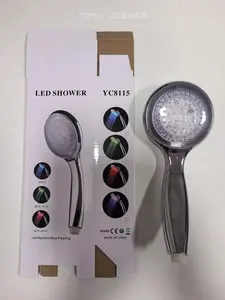 3 Colorful Light Change LED Hand Shower High Pressurized Rainfall Bathroom Handheld Shower Head