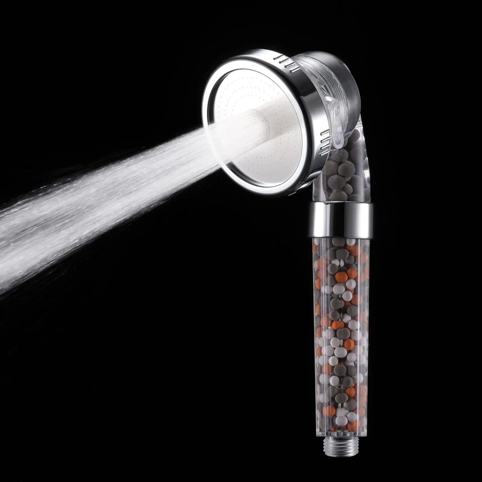 GEE-N Hot Selling Rainfall 3 Modes Transparent Abs Plastic Ionic Mineral Filter Handheld Shower Head