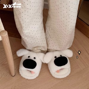 XIXITIAO Pantoufles en peluche douces et moelleuses à l'effigie d'animaux de dessin animé, chaudes pour l'hiver, en coton doux, chaussures d'intérieur confortables pour femmes - Product Image 5