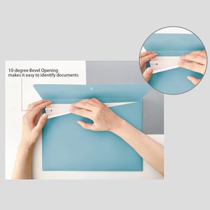 Pochettes de classement en polyéthylène format Lettre, organiseur de documents, enveloppes en plastique <span class=keywords><strong>A4</strong></span>, porte-documents plat <span class=keywords><strong>avec</strong></span> fermeture à bouton-pression - Product Image 3