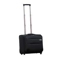 Mallette de voyage à roulettes en PVC Oxford de 15 pouces fermeture à glissière logo gaufré document de travail sac pour ordinateur portable utilisation professionnelle