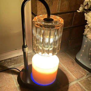 Lampe chauffe-bougie électrique en verre avec base en bois réglable en hauteur, lampe de table pour la maison, décoration, fusion de <span class=keywords><strong>cire</strong></span>, aromathérapie - Product Image 4