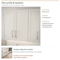 Meuble de cuisine en contreplaqué avec portes en thermofoil PVC, aménagement Shaker, dimensions personnalisées, rangement par tiroirs et projets de bricolage