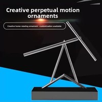 Pendule de Newton Iron Man Chaos Triangular Style Nordique 40cm, Ornement de machine à mouvement permanent, Cadeau d'affaires créatif haut de gamme pour la maison