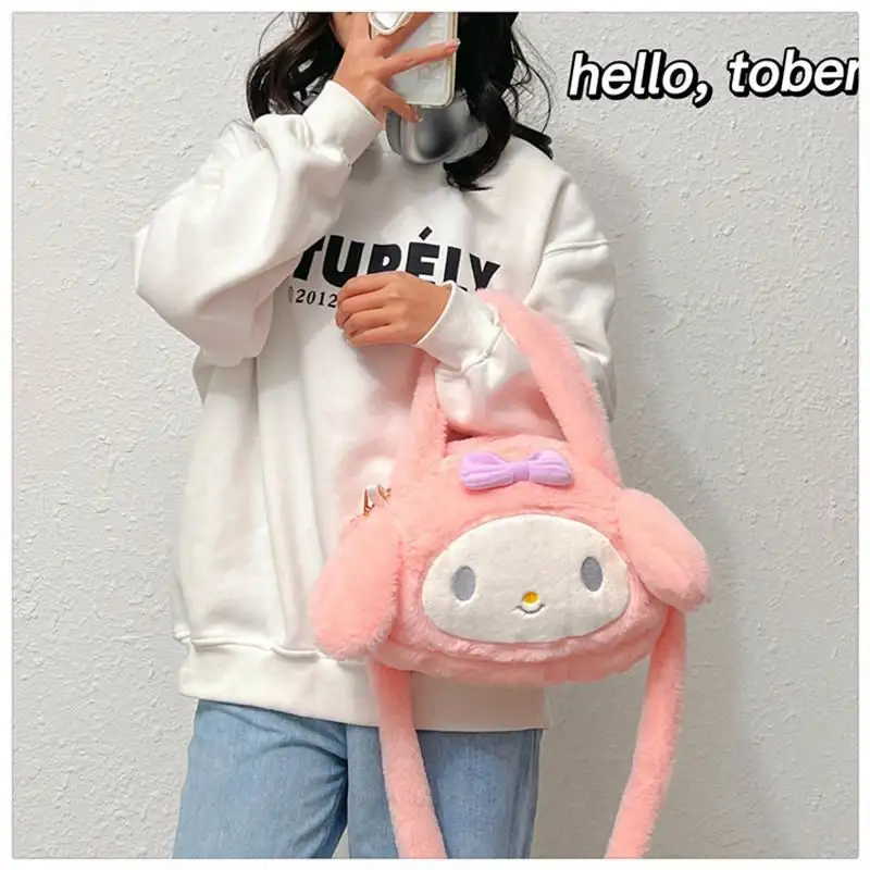 Toptan karikatür çanta Sanrio sanmi Yugui köpek tek omuz Crossbody çanta peluş oyuncak pençe bebek pelüş çanta