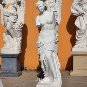 Statua di Venere in Marmo Bianco Scolpita a Mano MILY, Scultura in Pietra di Afrodite in Vendita - Product Image 2