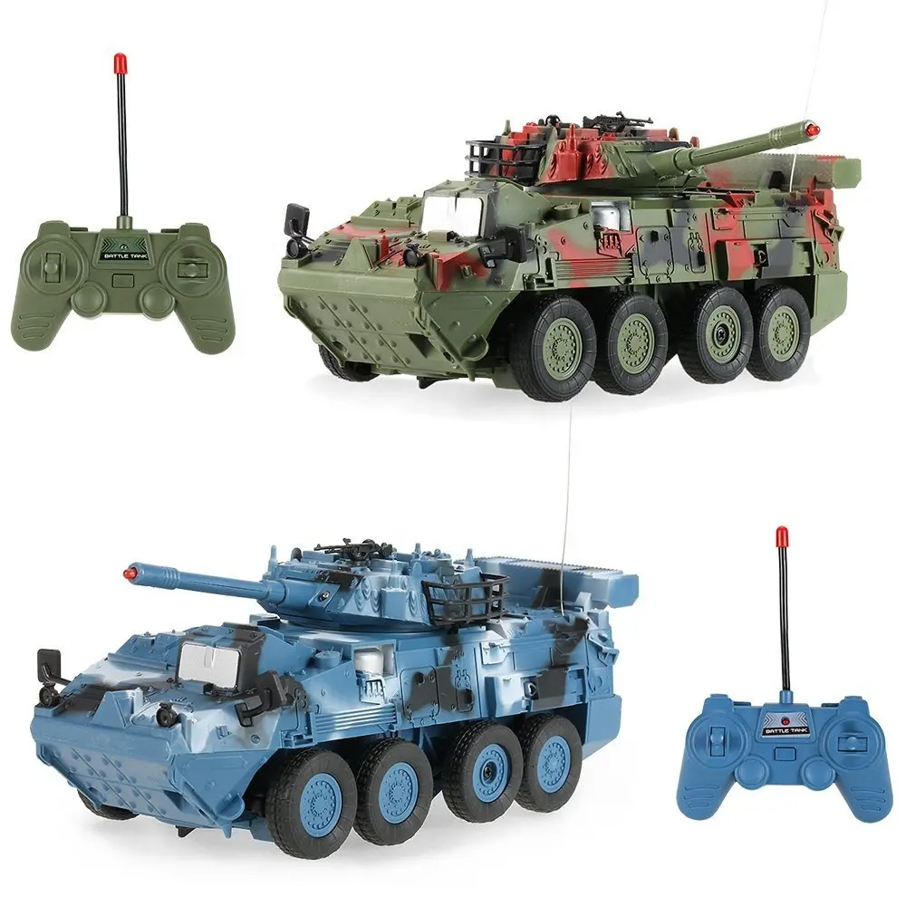 333-ZJ11A RC Tank Vehicles 1/20 Scale Two Infrared Remote Control Battle Armored Car Bank Toys for Kids