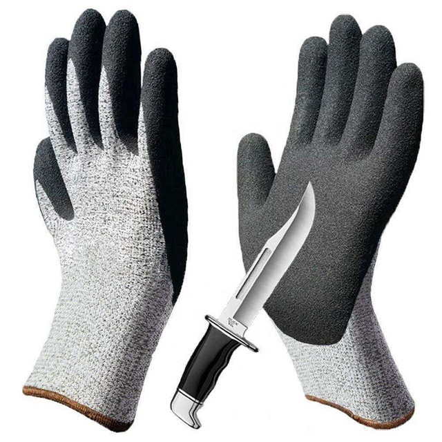 Factory Wholesale HPPE Level 5 Anti Cutting Nitrile Non-slip Hand Safety Protection Cut Resistant Heavy Duty Work Glove Gloves