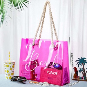 Borsa regalo da spiaggia in PVC trasparente impermeabile trasparente con logo personalizzato - Product Image 4