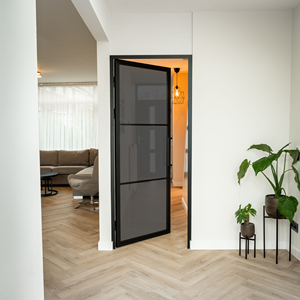 Porta Interna in Acciaio - Bronzo - 3 Pannelli - Vetro Satinato - Product Image 2