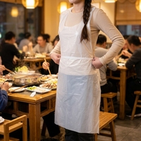 Tablier jetable en PE imperméable et résistant à l'huile, sans manches, en plastique, pour la cuisine, la cuisson et le barbecue