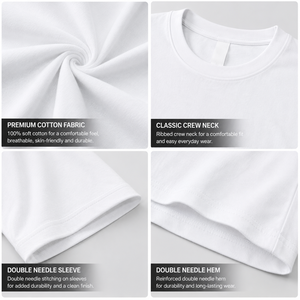 Premium White Pima Cotton T Shirt <b>Men's</b> Luxury Soft Touch Crew Neck Tee Private Label Apparel Manufacturer - Product Image 2