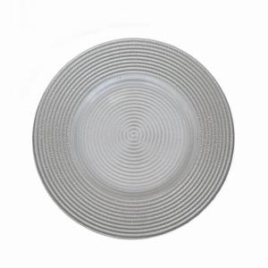 Assiettes en argent pour dîner de mariage, 13 pouces, <span class=keywords><strong>rose</strong></span>, noir, transparent, bord doré, verre blanc, chargeur, 13 pouces - Product Image 4