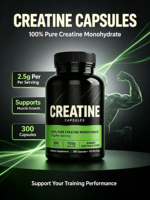 Kapsul Creatine Monohydrate JN OEM Private Label (200) untuk Dewasa, Pra-Latihan, Meningkatkan Ukuran & Kekuatan Otot, Meningkatkan Kepadatan Tulang, & Meningkatkan Energi