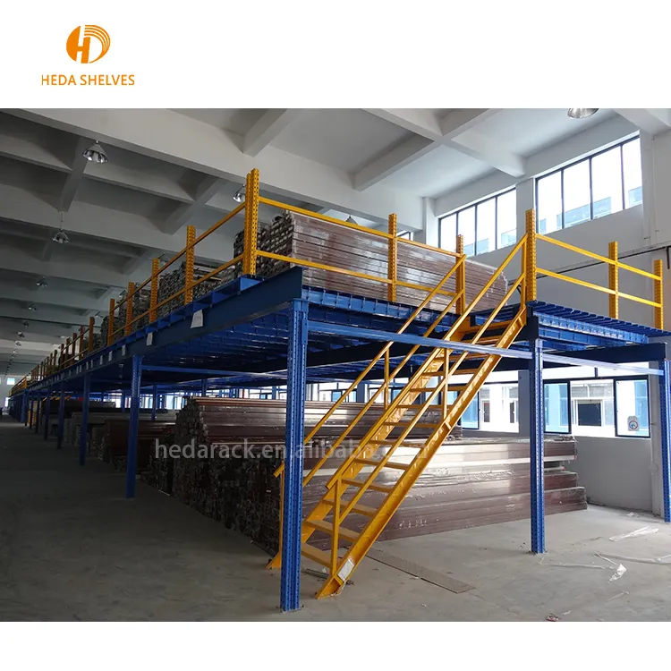 Warehouse Rack Supported Mezzanine Floor System Multi-level Shelf Steel Platform CE ISO9001